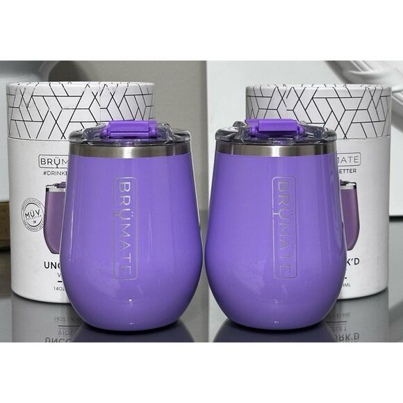 SET OF 2- BRUMATE UNCORK'D XL 14oz WINE TUMBLERS, VIOLET - Picture 1 of 6
